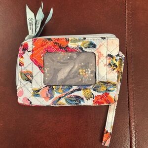 Vera Bradley Double Zip ID wallet with Sea Air Floral Pattern